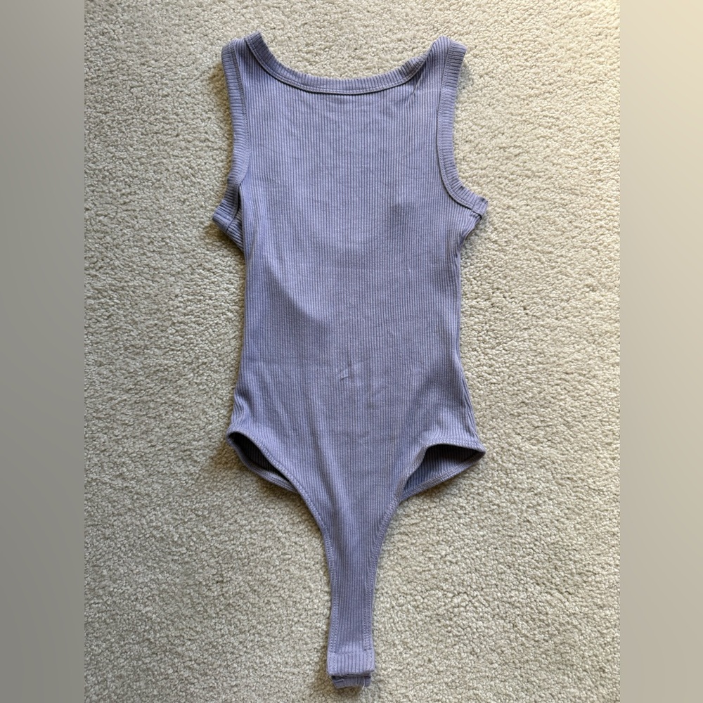 Lulu’s Purple Ribbed Bodysuit